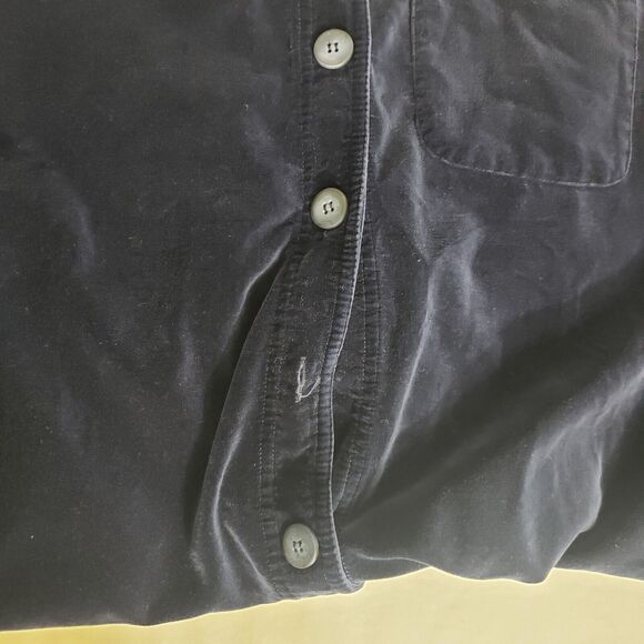 Susan Bristol Casuals Womens Jacket Size Large Blue Velvet Button Front Pocket - Picture 8 of 9